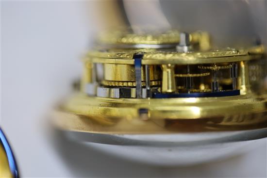 M & T Dutton, London, a George III gold engine-turned pierced pair-cased pocket watch, No. 1516, with repeating movement